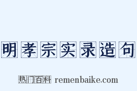 明孝宗实录造句是什么意思的图片